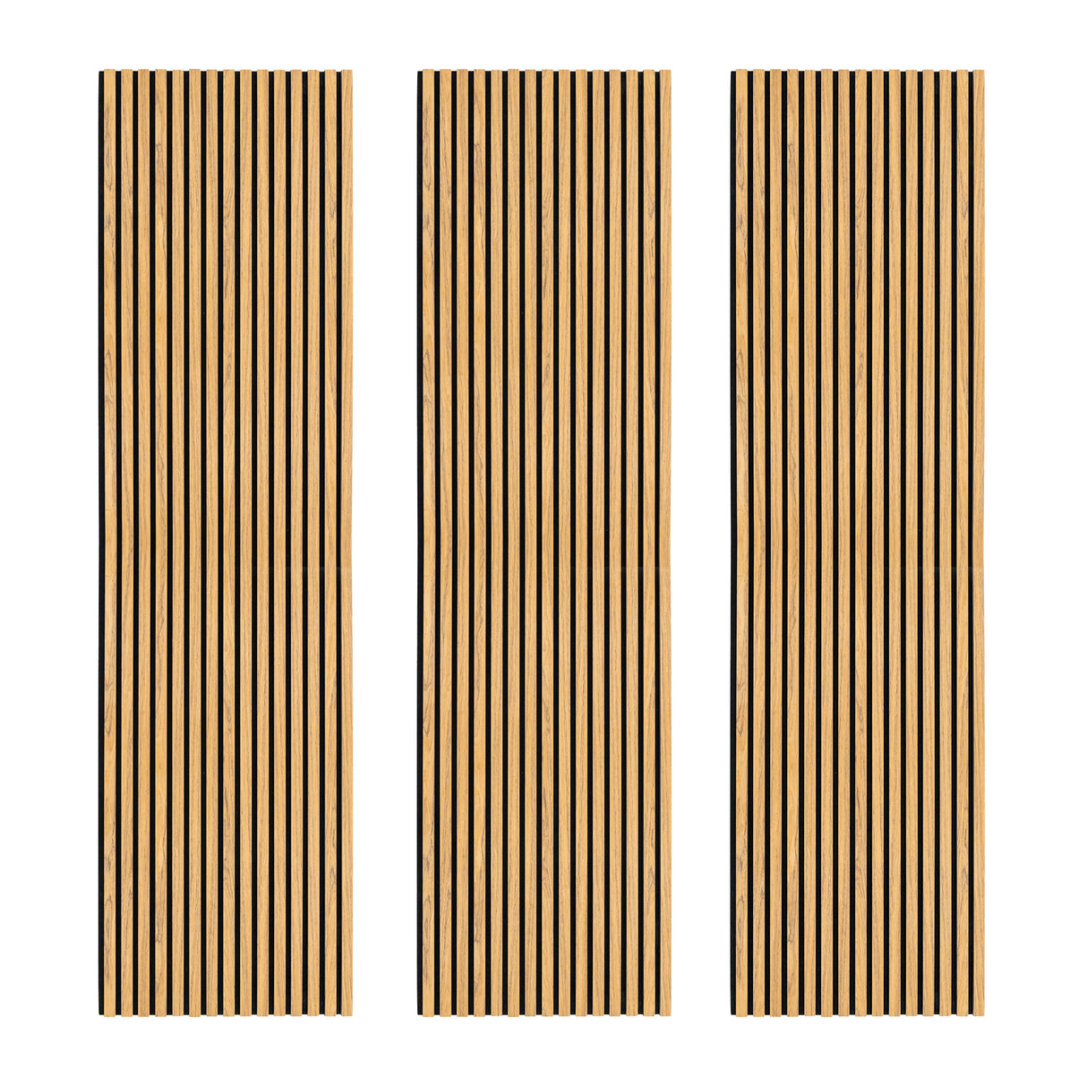 Akoestische Wandpanelen met Lamellen x 3 – Eik