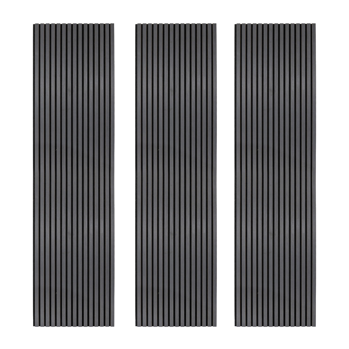 Akoestische Wandpanelen met Lamellen x 3 – Antraciet Grijs