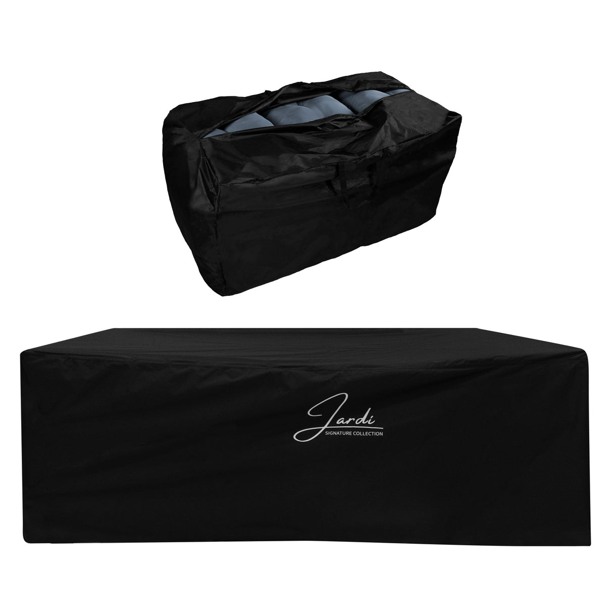 Aluminium 4-Delige Loungeset met Zwarte Rotan Opbergbox - Wit