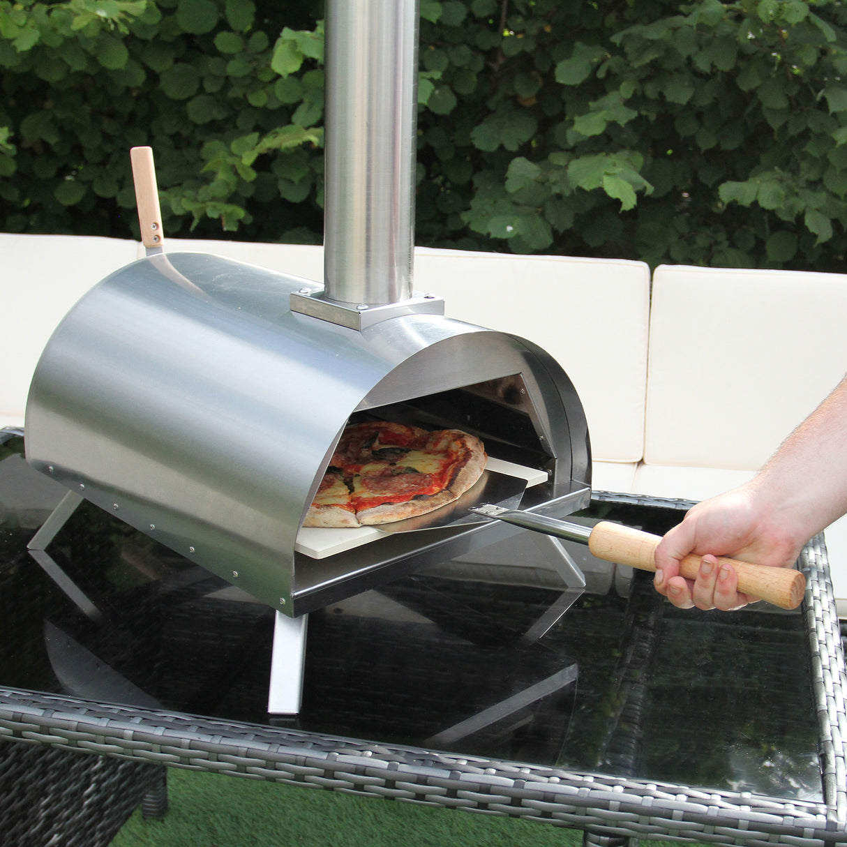 Tafelmodel Pizzaoven & Aluminium Hoek Loungeset - Antraciet Grijs