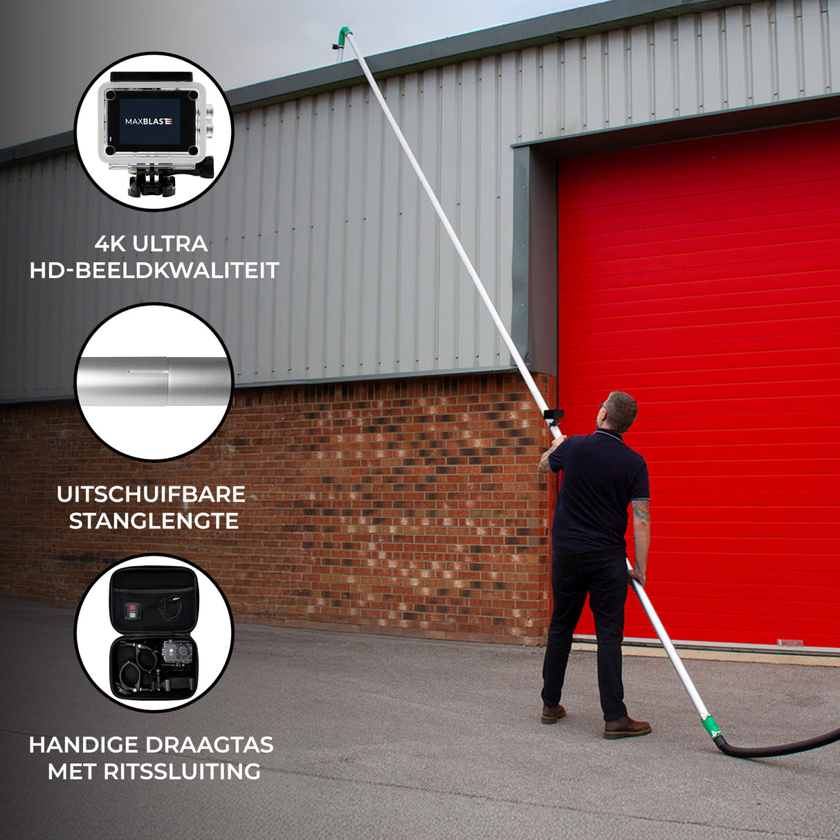 Dakgootstofzuigerstangen met Camera