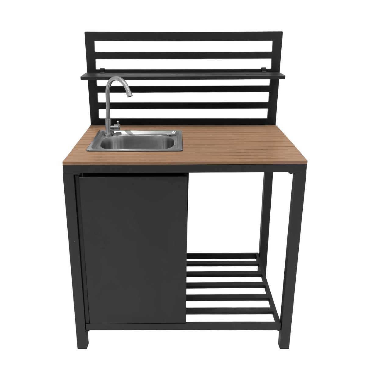 Aluminium & Hout 3-delige Buitenkeuken Set