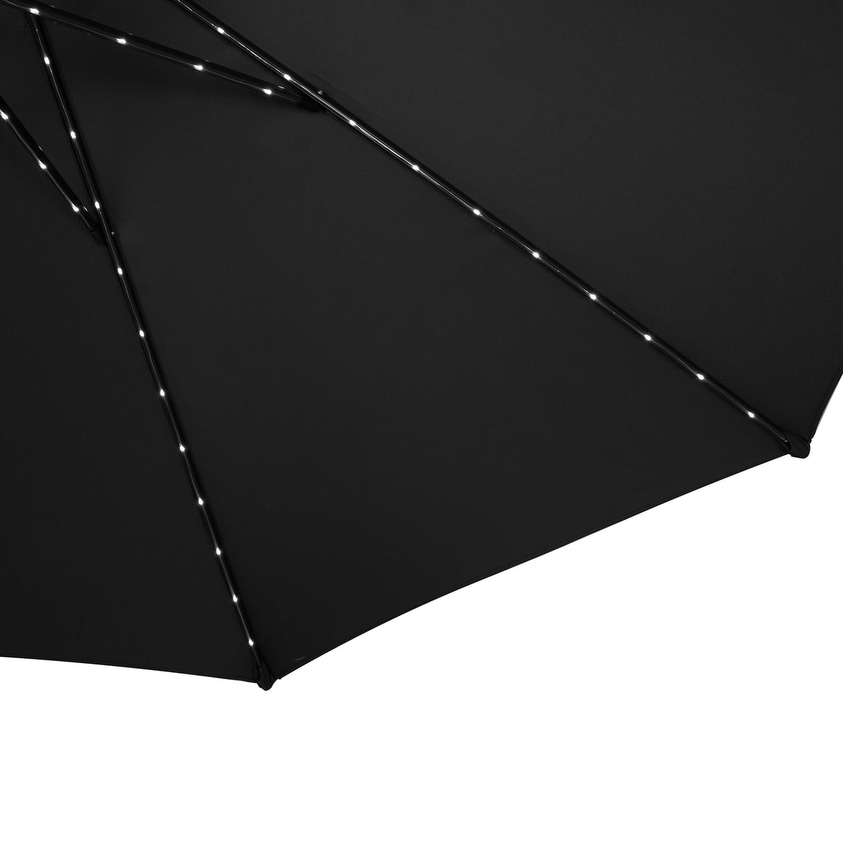 LED Kantelbare Stokparasol 2.7 m - Zwart