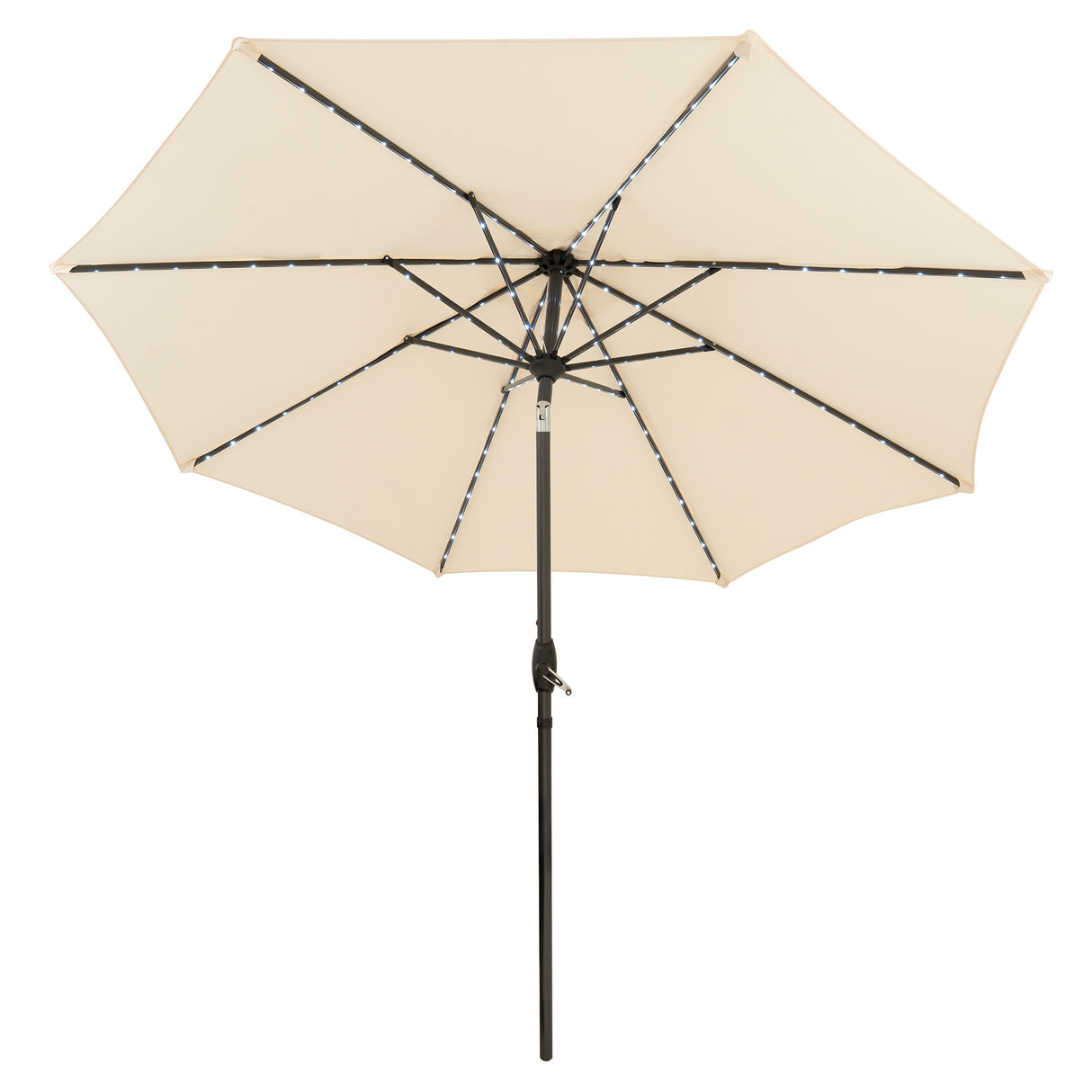 LED Kantelbare Stokparasol 2.7 m - Crème