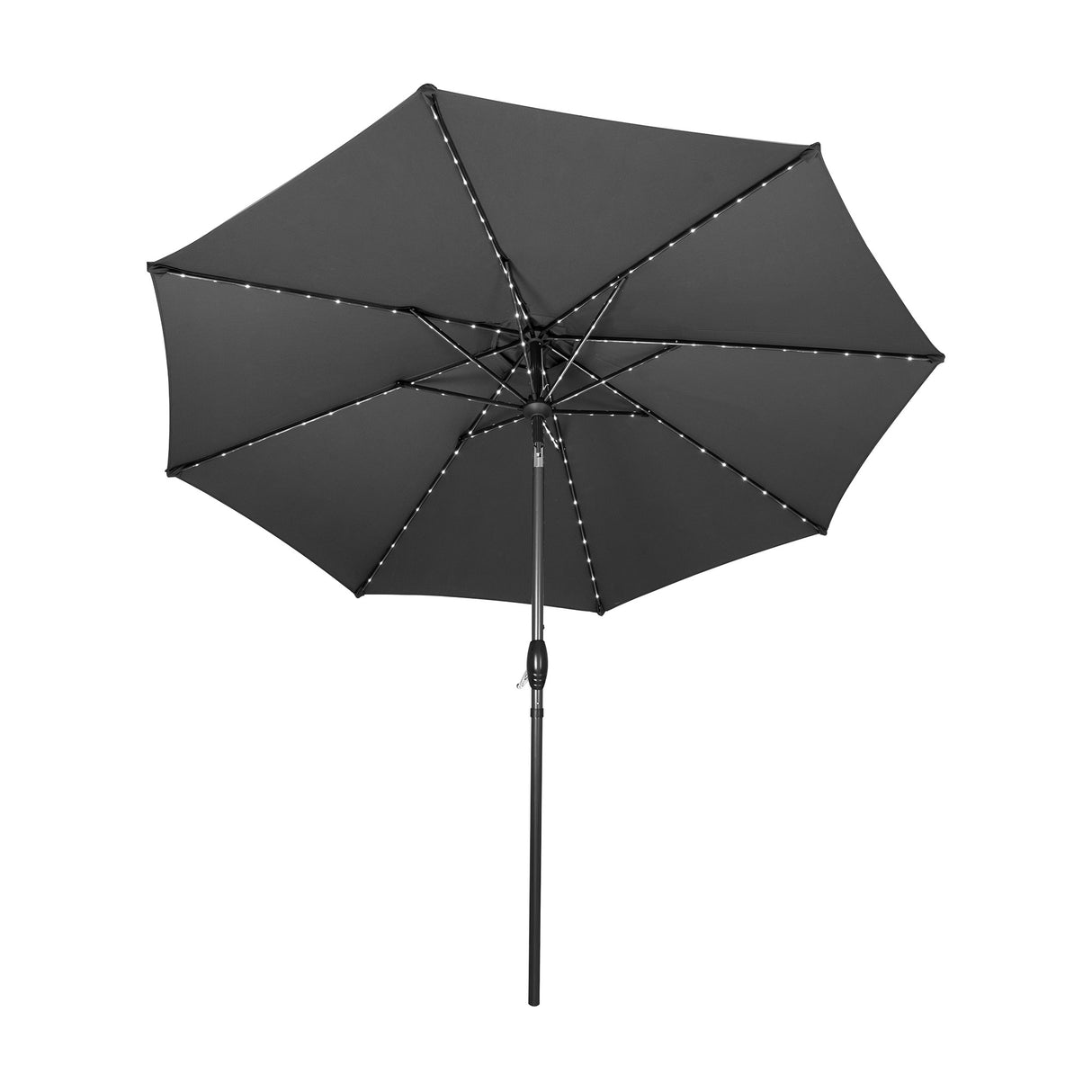 LED Kantelbare Stokparasol 2.7 m - Grijs