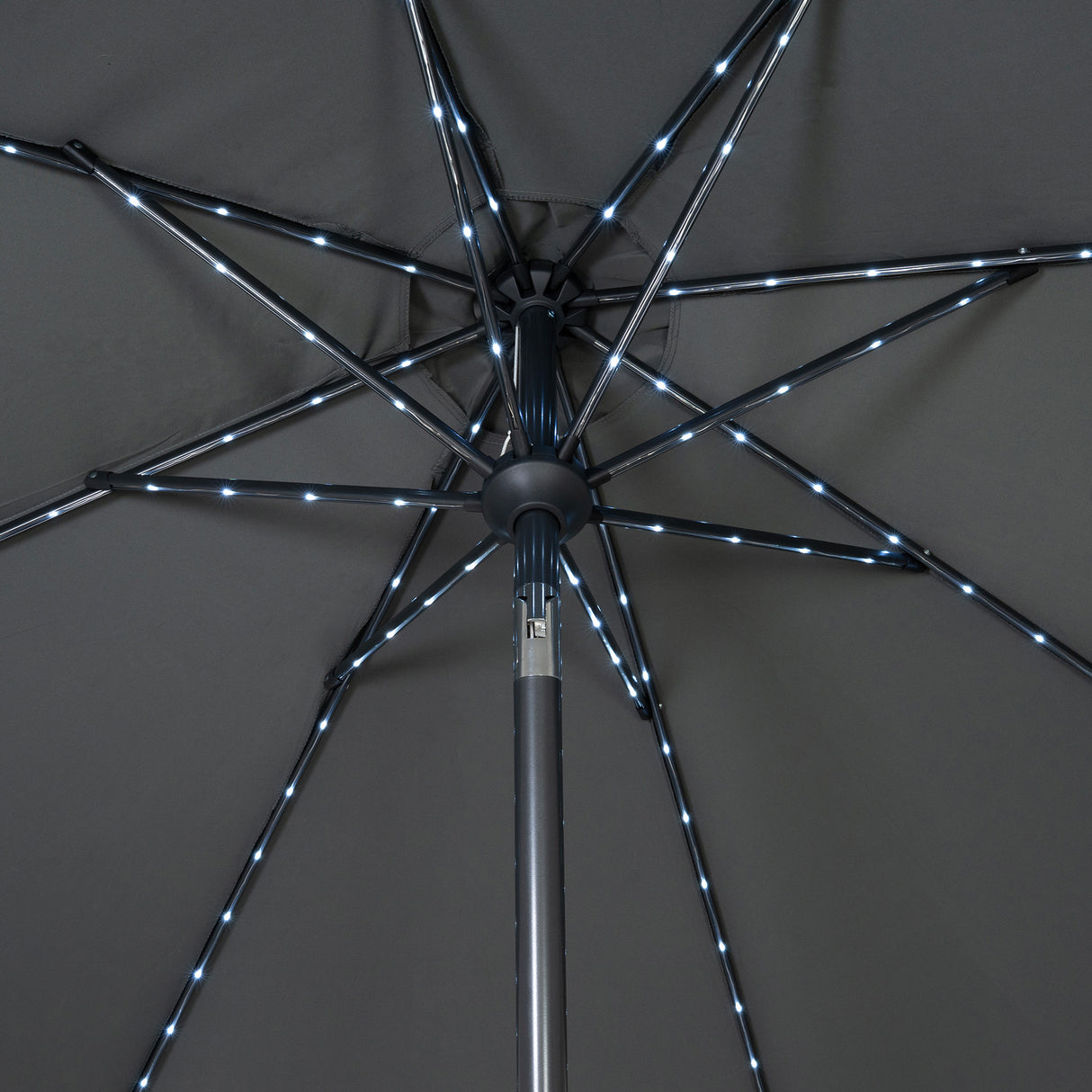 LED Kantelbare Stokparasol 2.7 m - Grijs