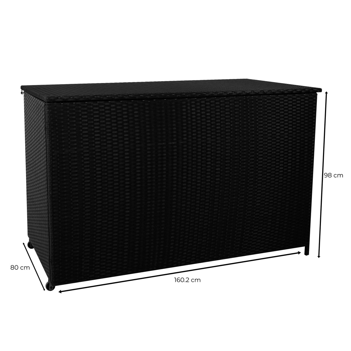 Rotan Kussen Opbergbox 996 L - Zwart