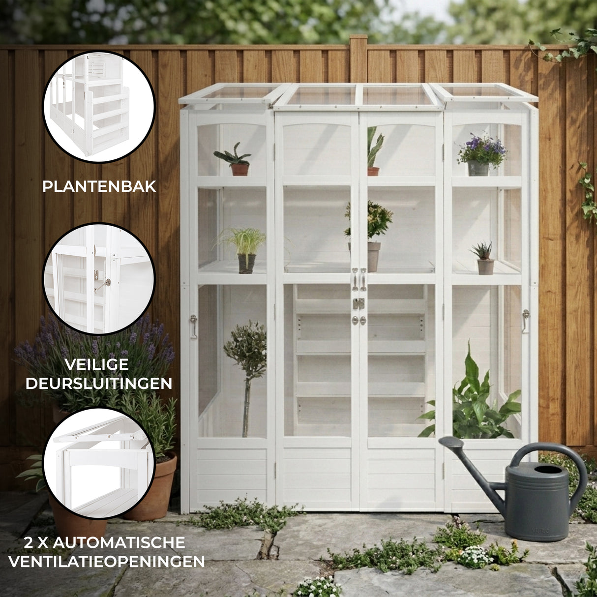Houten Muurkas - Wit