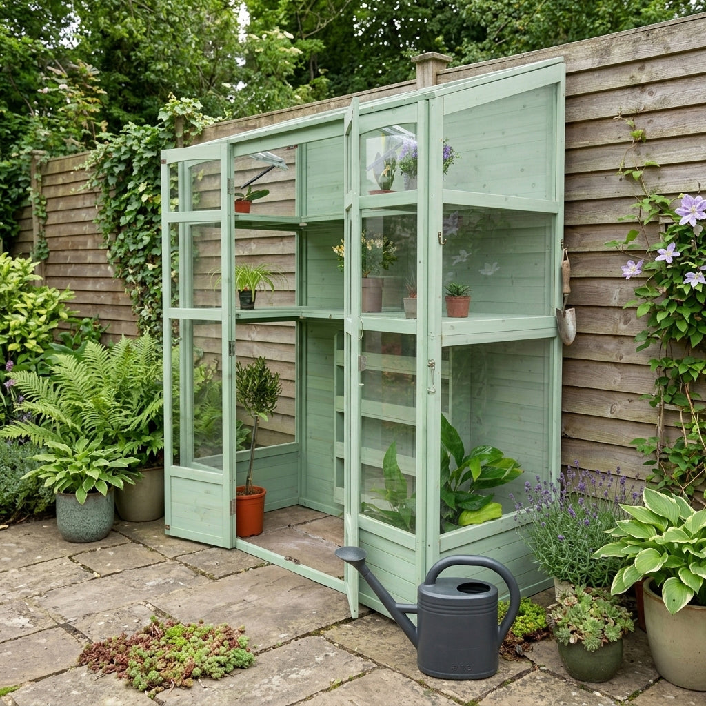 Houten Muurkas - Groen