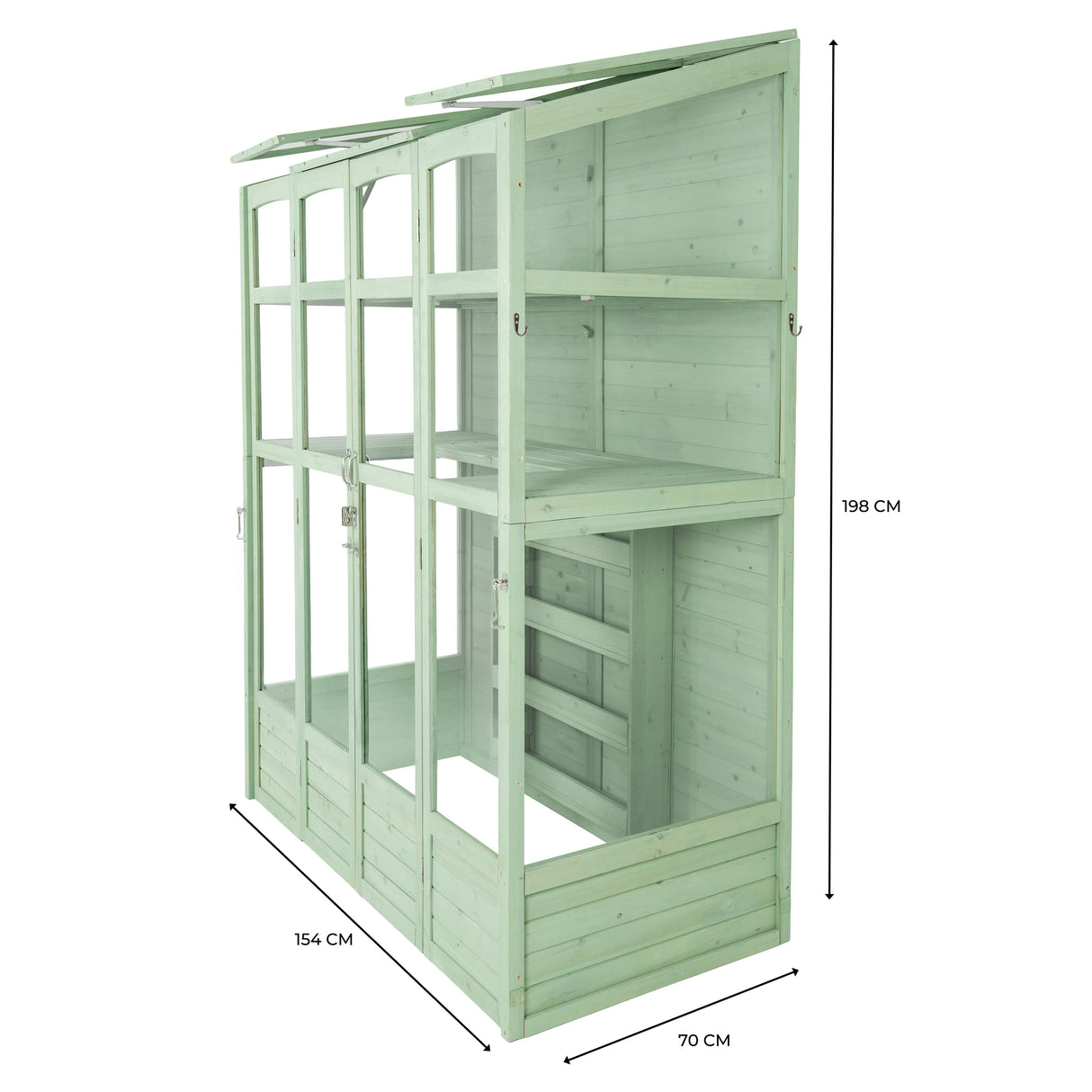 Houten Muurkas - Groen