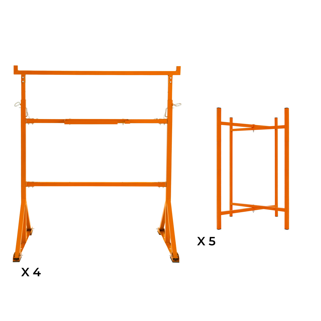 Metsersschraag x 4 & Mortelstandaard 750 mm H x 5