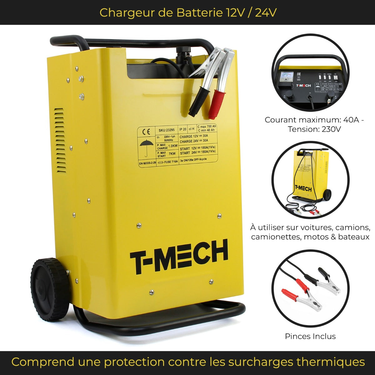 T-Mech Batterijlader & Starter Auto Motor Camper Accu