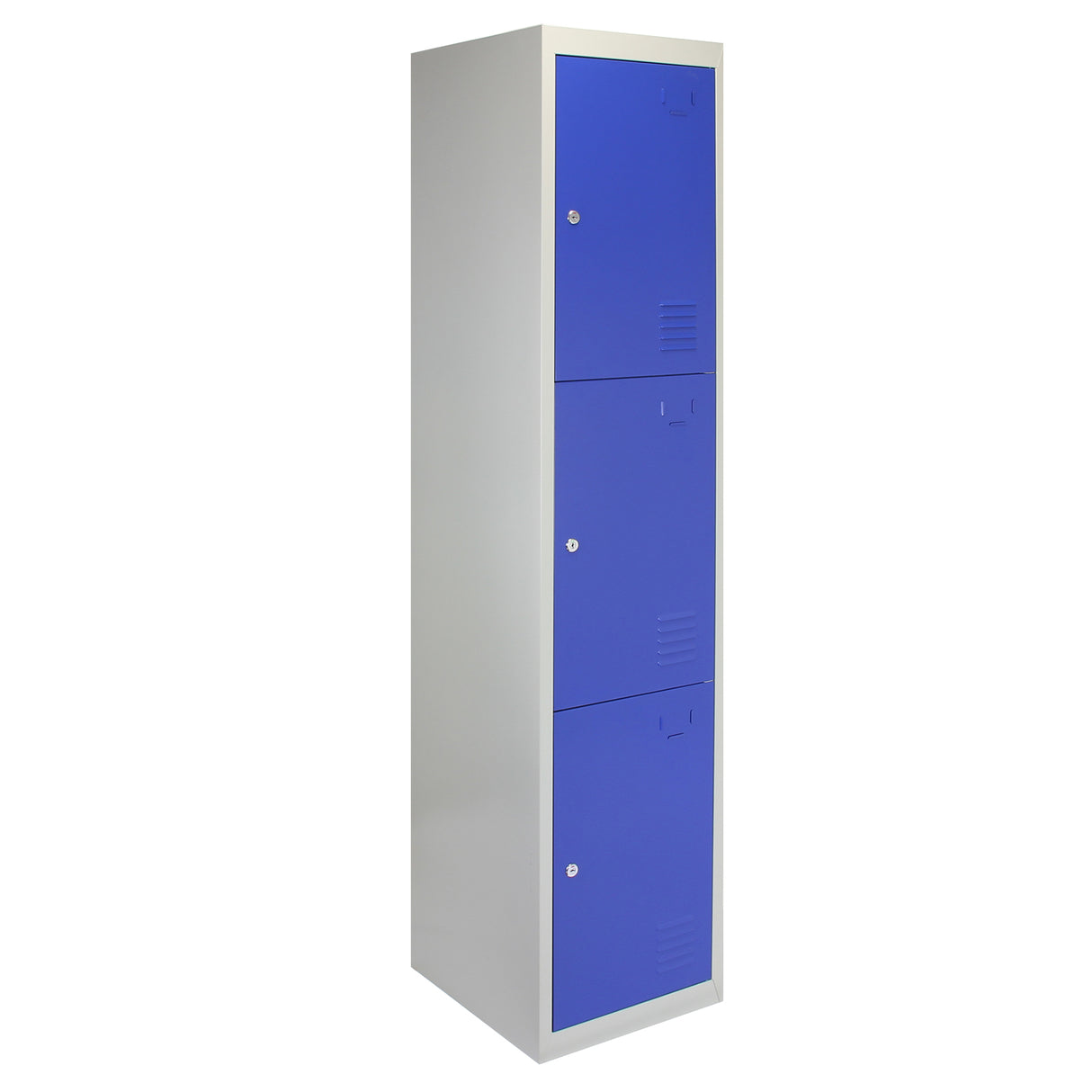 Lockerkast Metaal - Blauw - Driedeurs - Flatpack