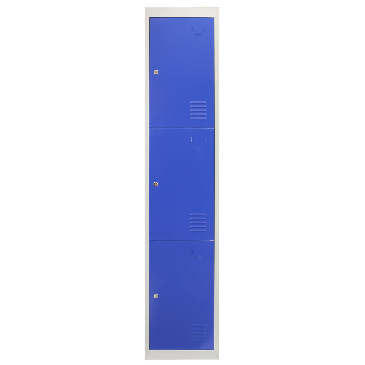 Lockerkast Metaal - Blauw - Driedeurs - Flatpack