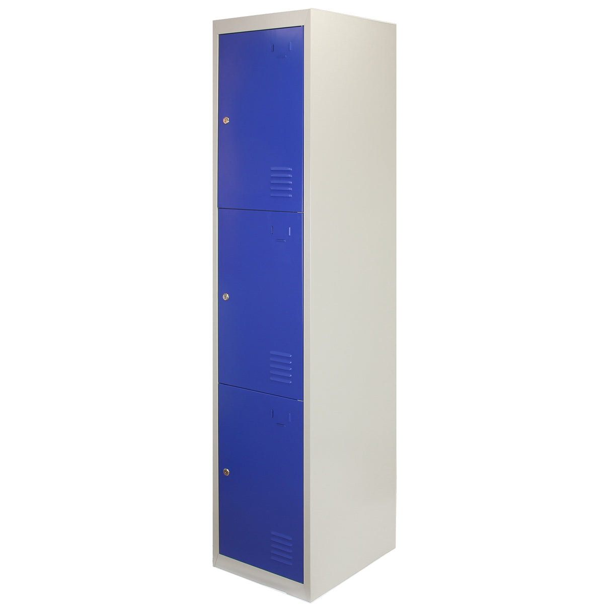 Lockerkast Metaal - Blauw - Driedeurs - Flatpack