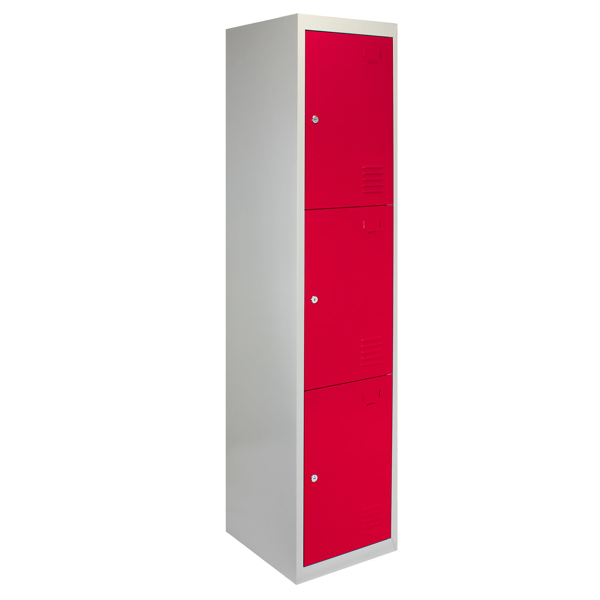 3 x Lockerkast Metaal - Rood - Driedeurs - Flatpack