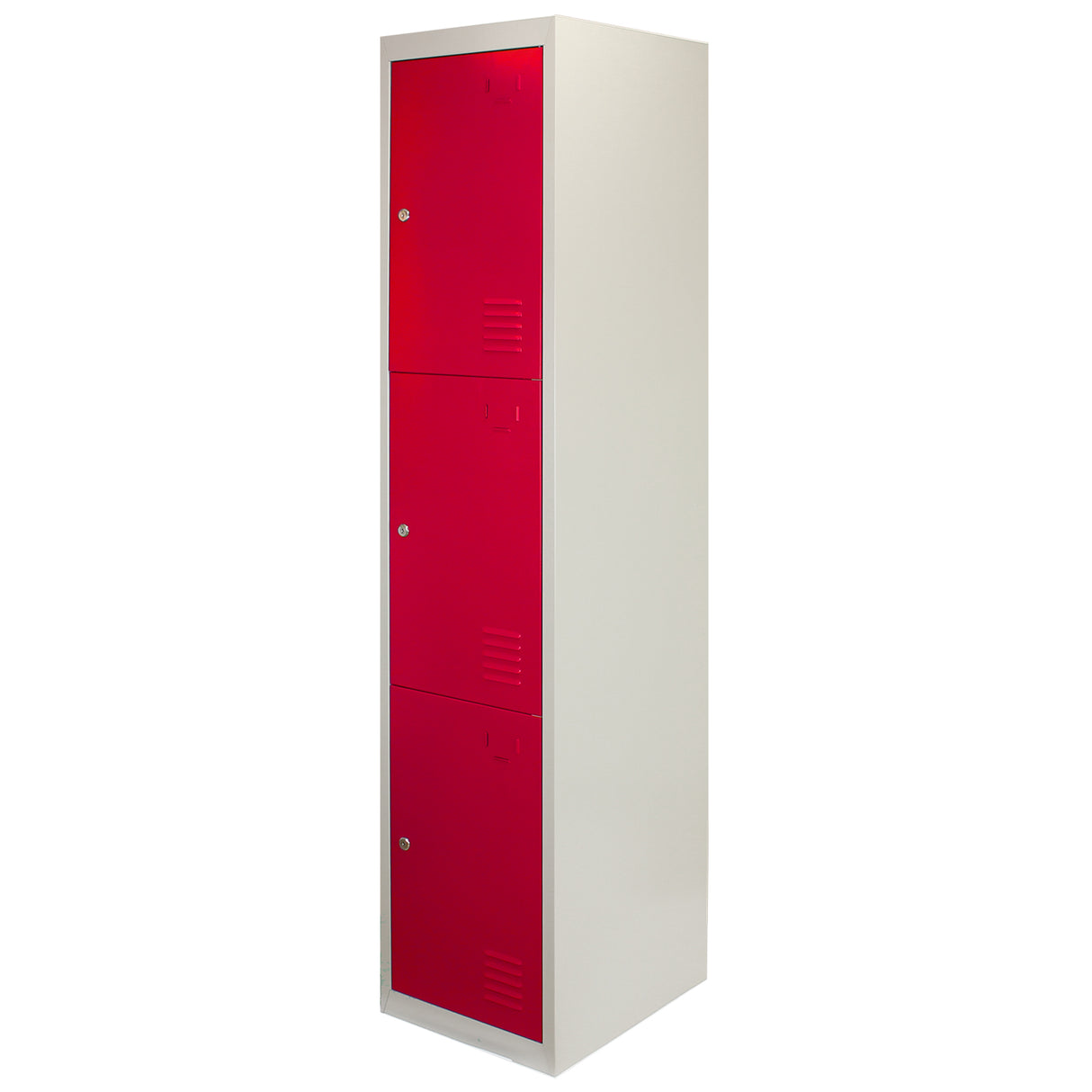 3 x Lockerkast Metaal - Rood - Driedeurs - Flatpack