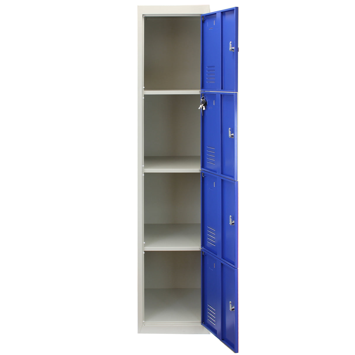3 x Lockerkast Metaal - Blauw - vierdeurs - Flatpack
