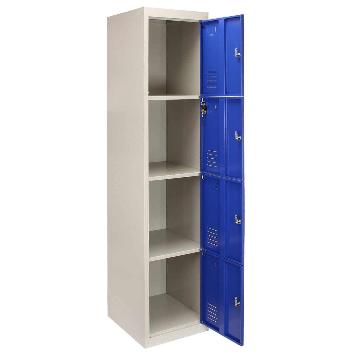 3 x Lockerkast Metaal - Blauw - vierdeurs - Flatpack