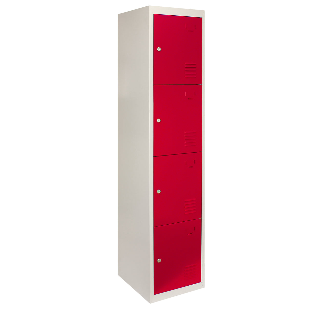 3 x Lockerkast Metaal - Vierdeurs - Rood - Flatpack