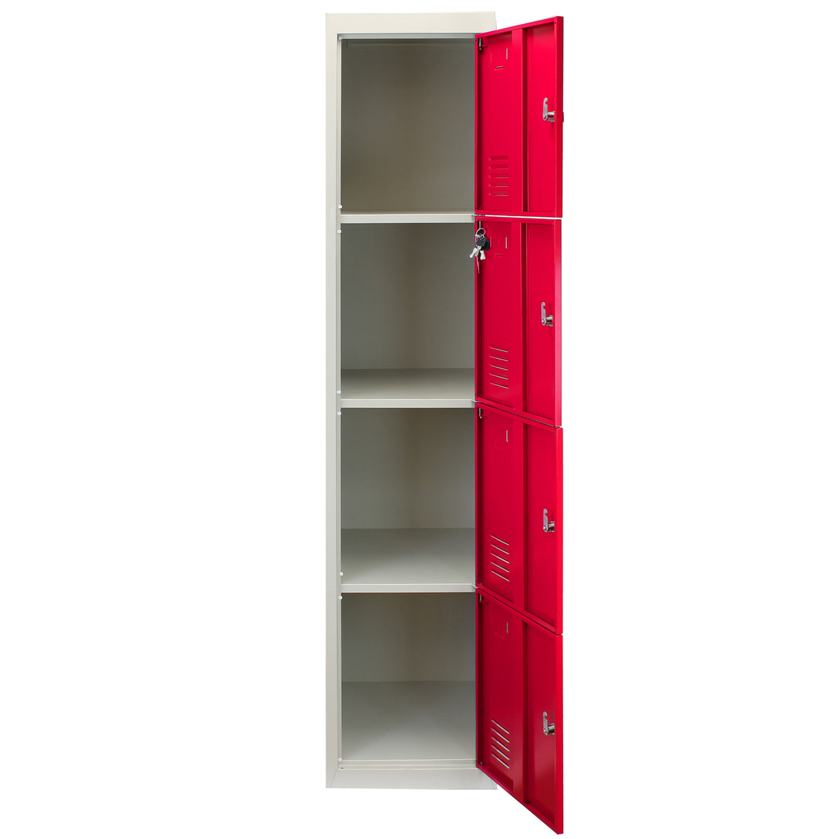 Lockerkast Metaal - Rood - Vierdeurs