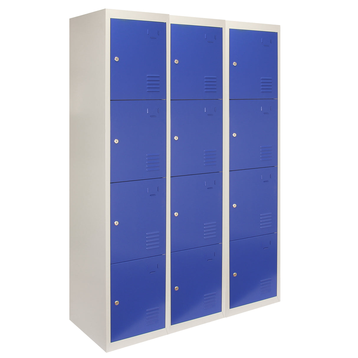 3 x Lockerkast Metaal - Blauw - vierdeurs - Flatpack