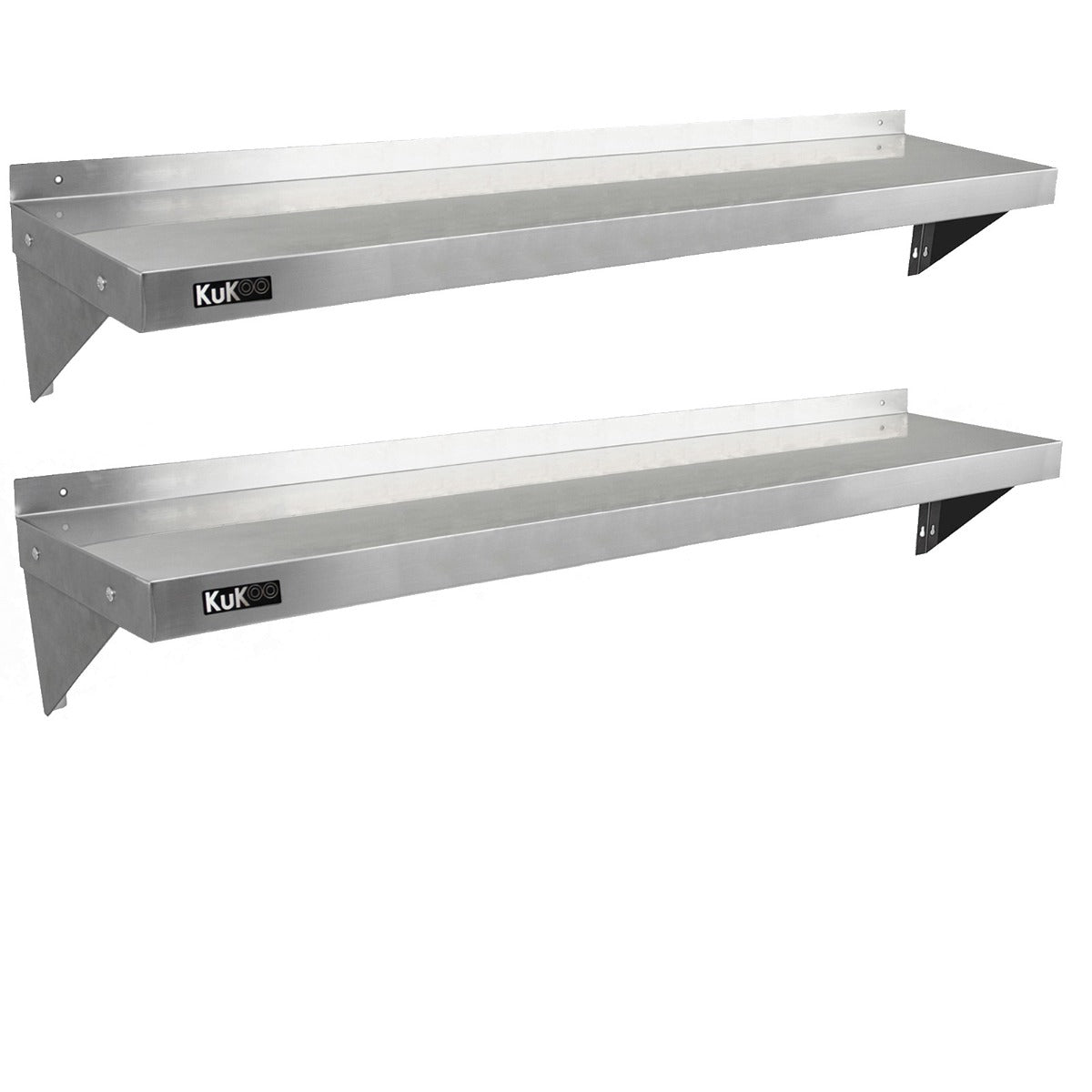2x KuKoo Wandschap RVS - 150cm x 30cm