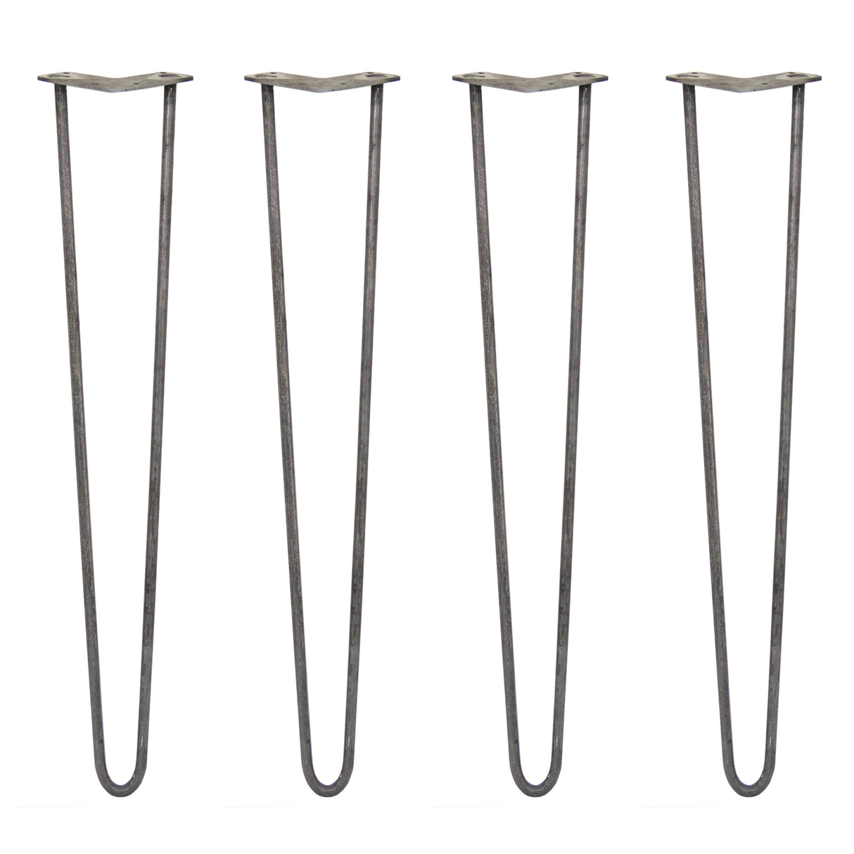 4 x 71cm Hairpin Tafelpoten - 2 Staven - 12mm - Ruw Staal