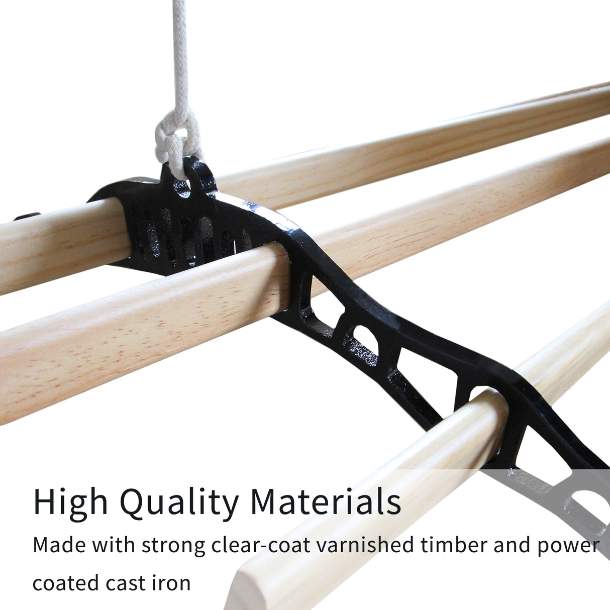 Droogrek Ophangbaar Plafond - Zwart - 1.5m