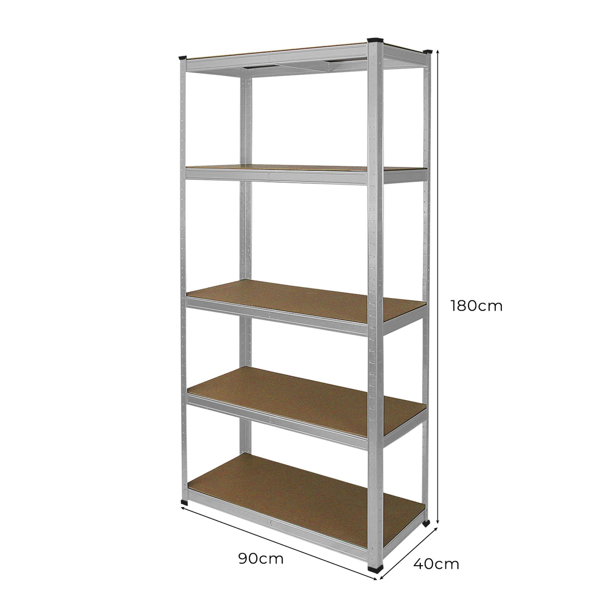 E-Rax Stellingkast - 90x40x180 cm - Zilver