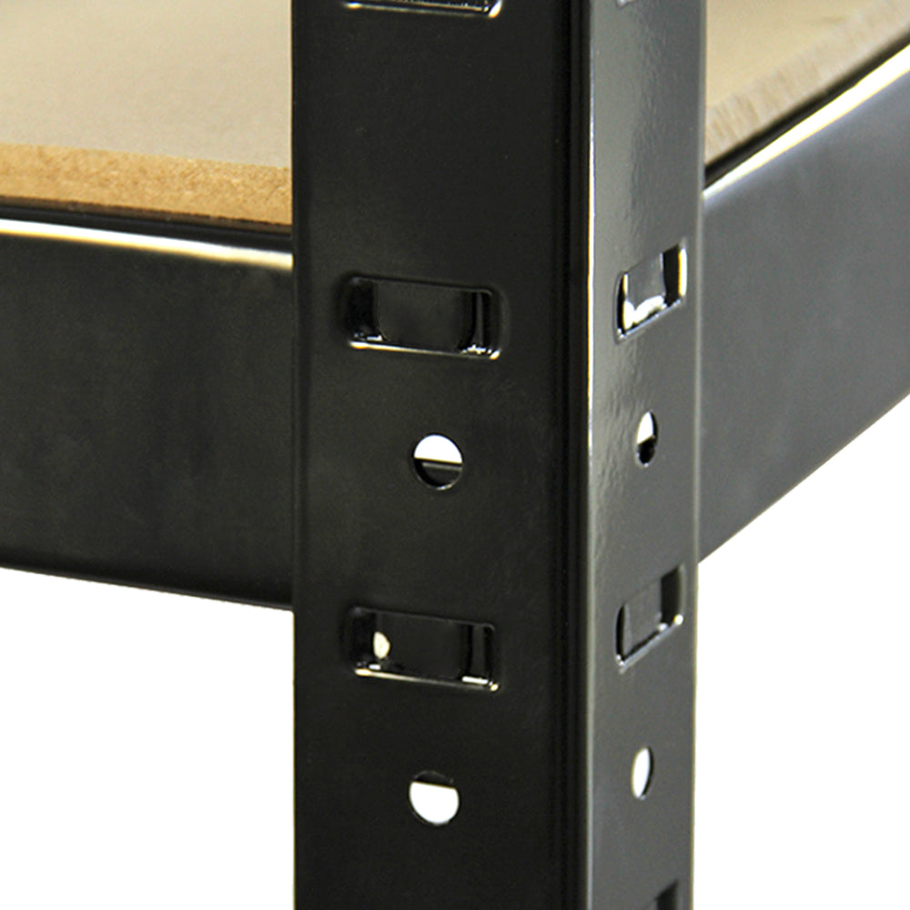 3 x 90cm T-Rax Zwarte Metalen Stelling & Werkbank