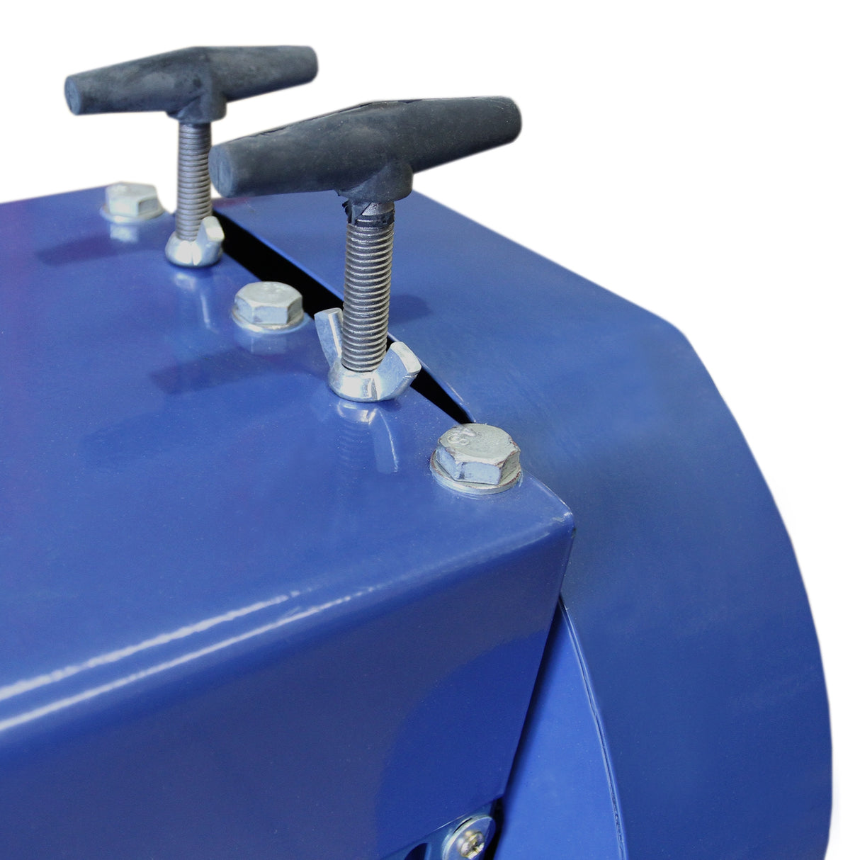 Blauwe automatische kabelstripmachine met metalen handgrepen en schroeven, ontworpen voor efficiënt kabelstrippen tot 55 mm