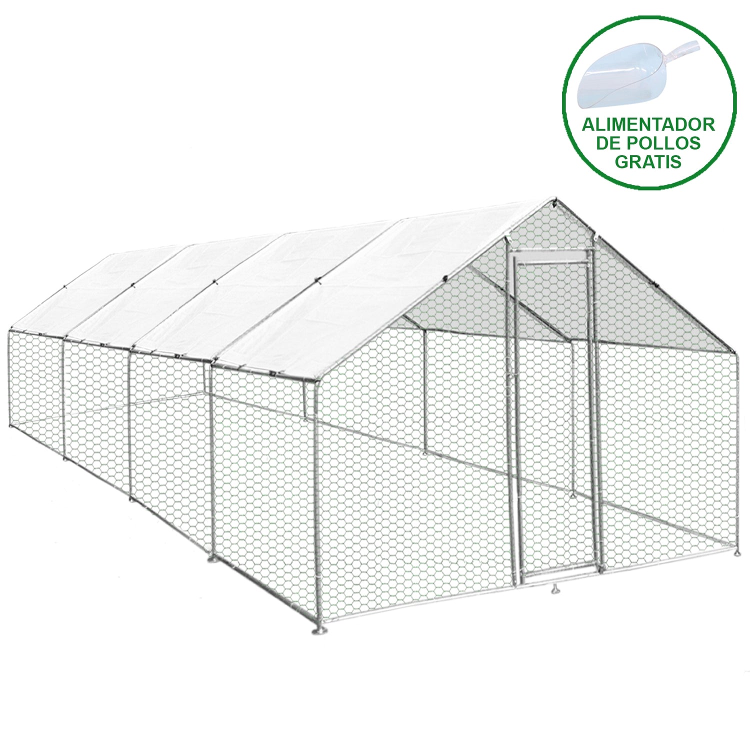 Kippenren Vrijstaand 3m x 8m x 2m