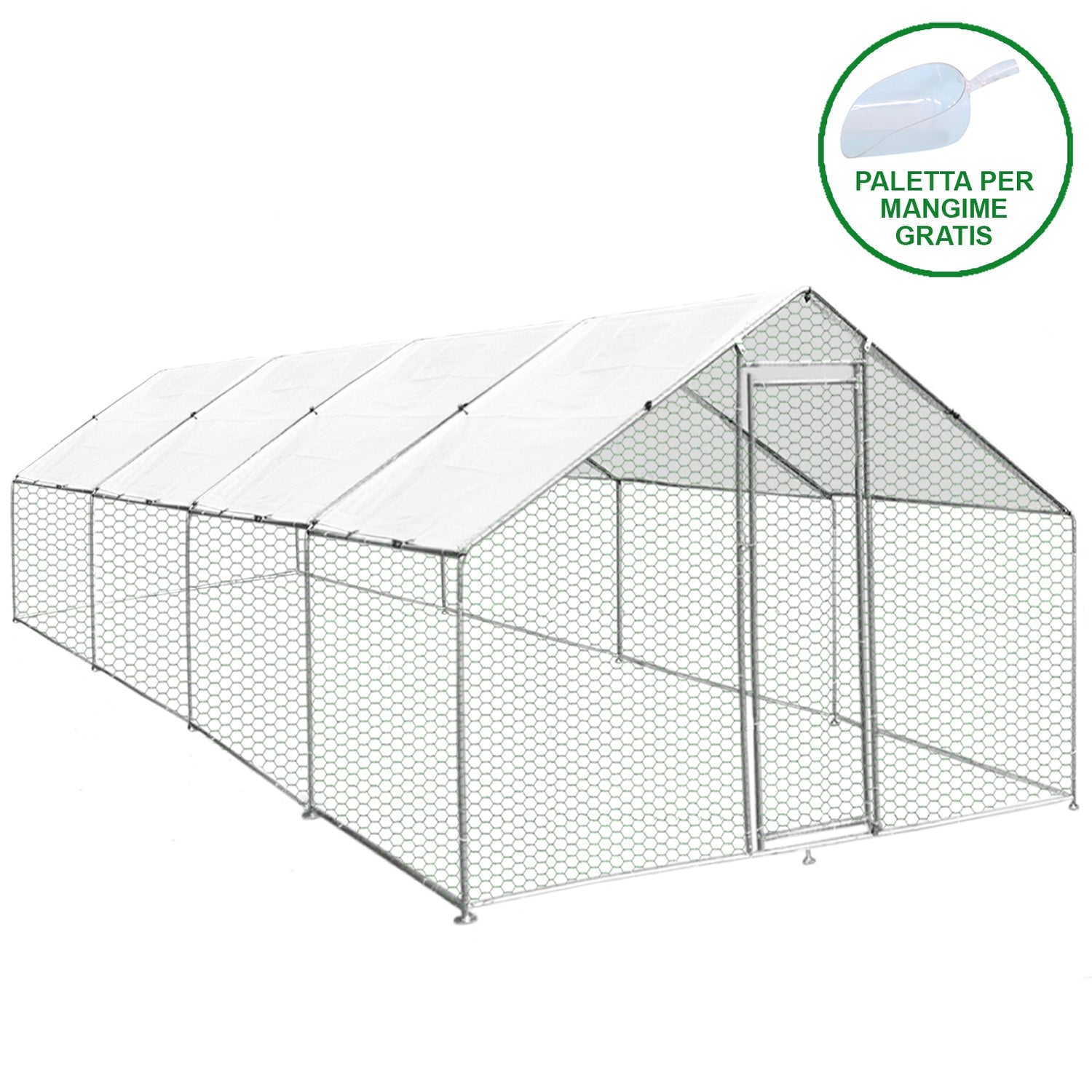 Kippenren Vrijstaand 3m x 8m x 2m