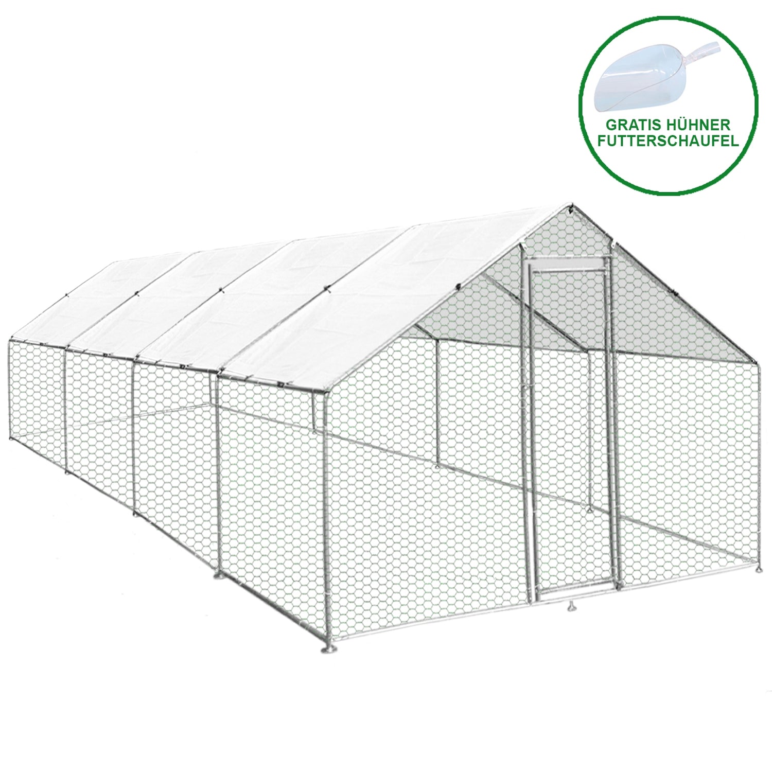 Kippenren Vrijstaand 3m x 8m x 2m