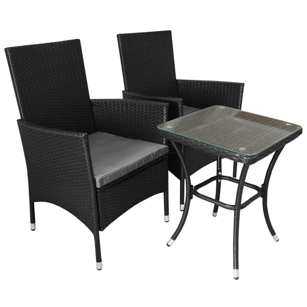 Jardí Rattan Bistroset Zwart