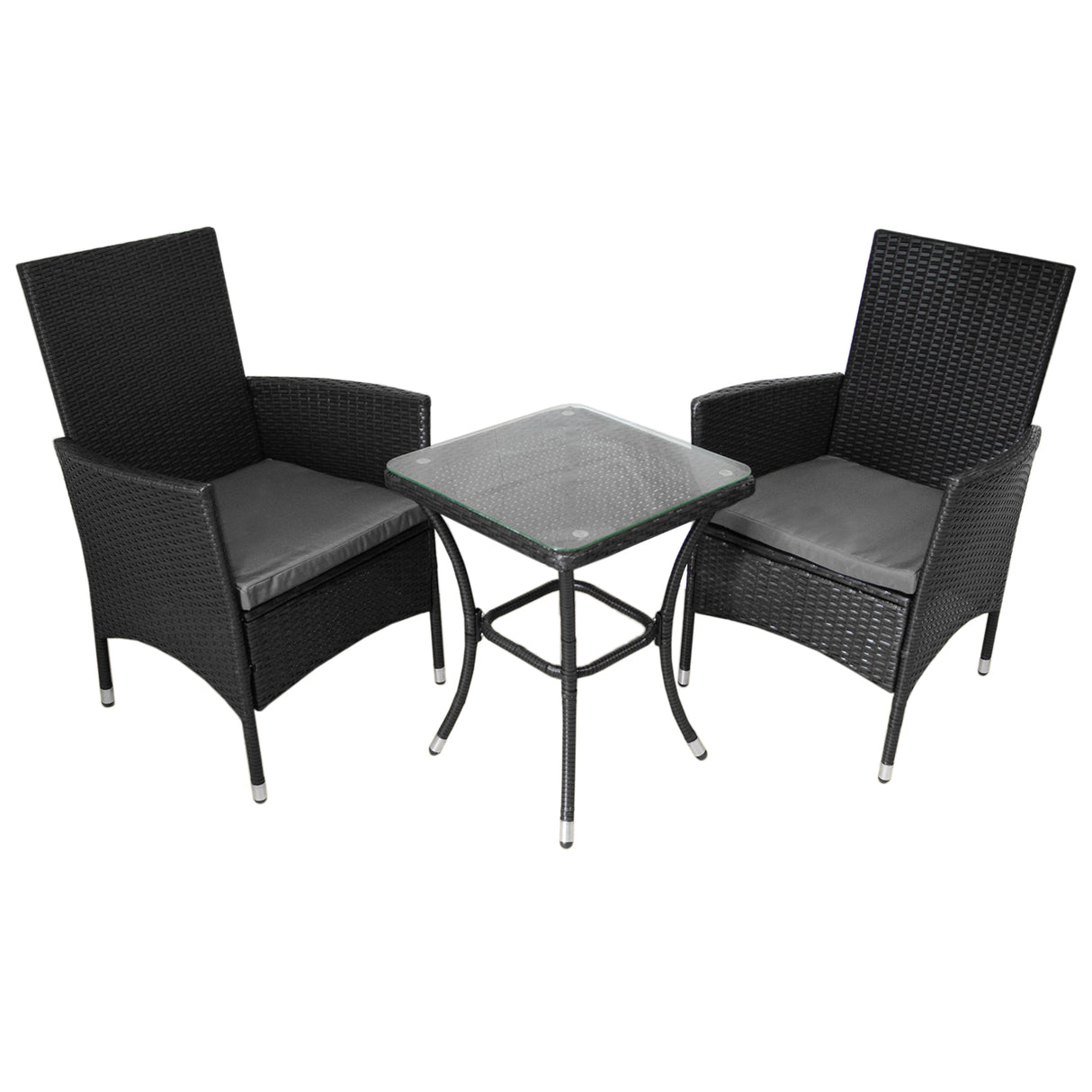Jardí Rattan Bistroset Zwart