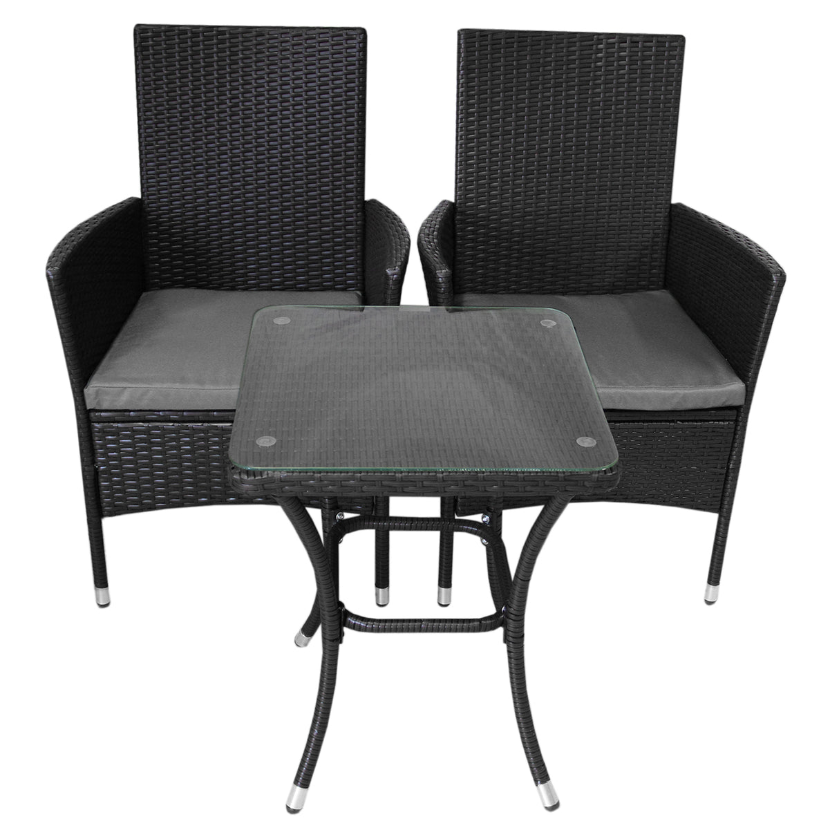 Jardí Rattan Bistroset Zwart