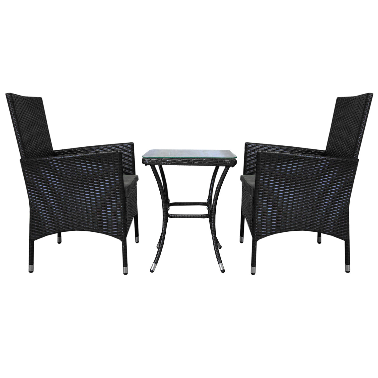 Jardí Rattan Bistroset Zwart