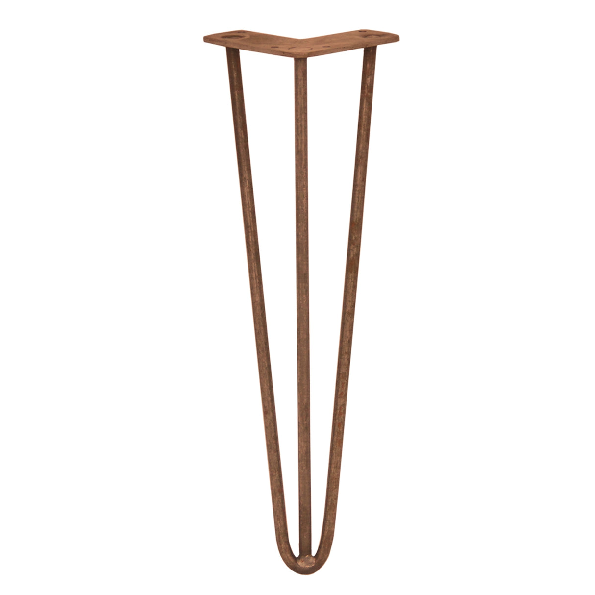 Antiek koperkleurige hairpin tafelpoten met drie staven, 40,6 cm hoog en 10 mm dik, met een elegante, slanke vorm