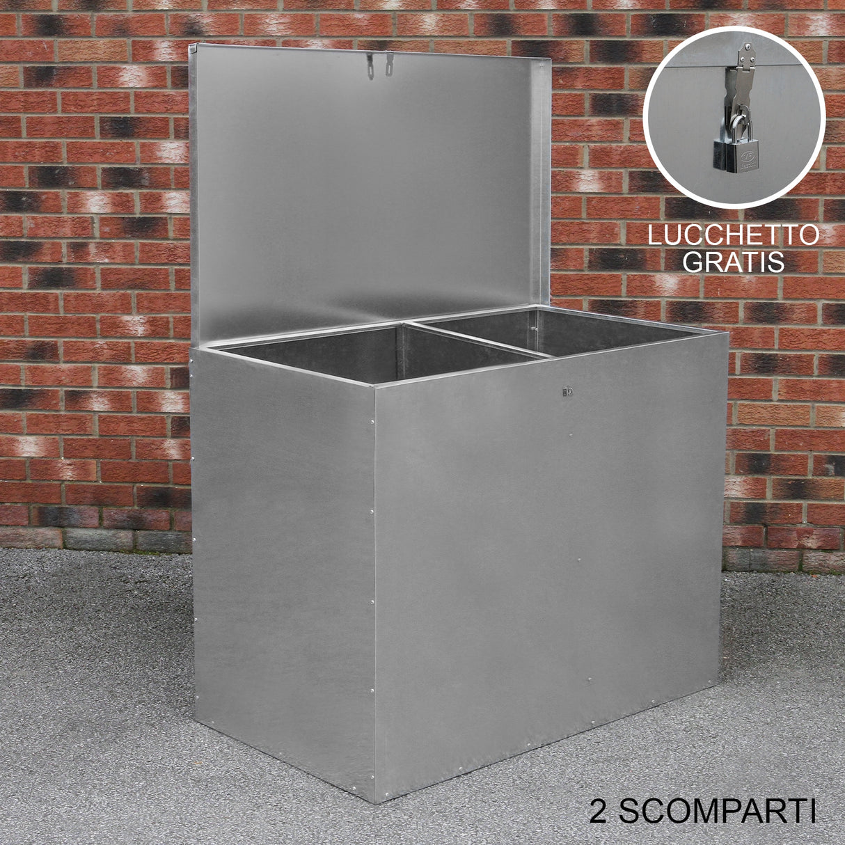 Gegalvaniseerde voeropslag - 2 compartimenten