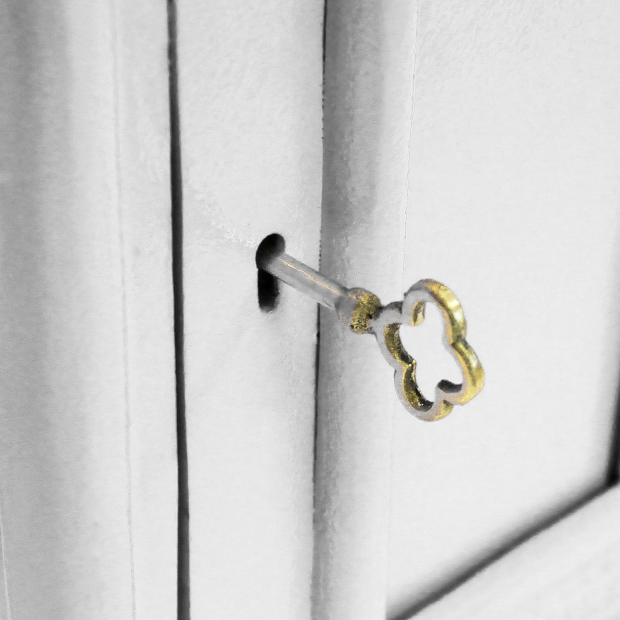 Engelse brievenbus + Paal - Wit