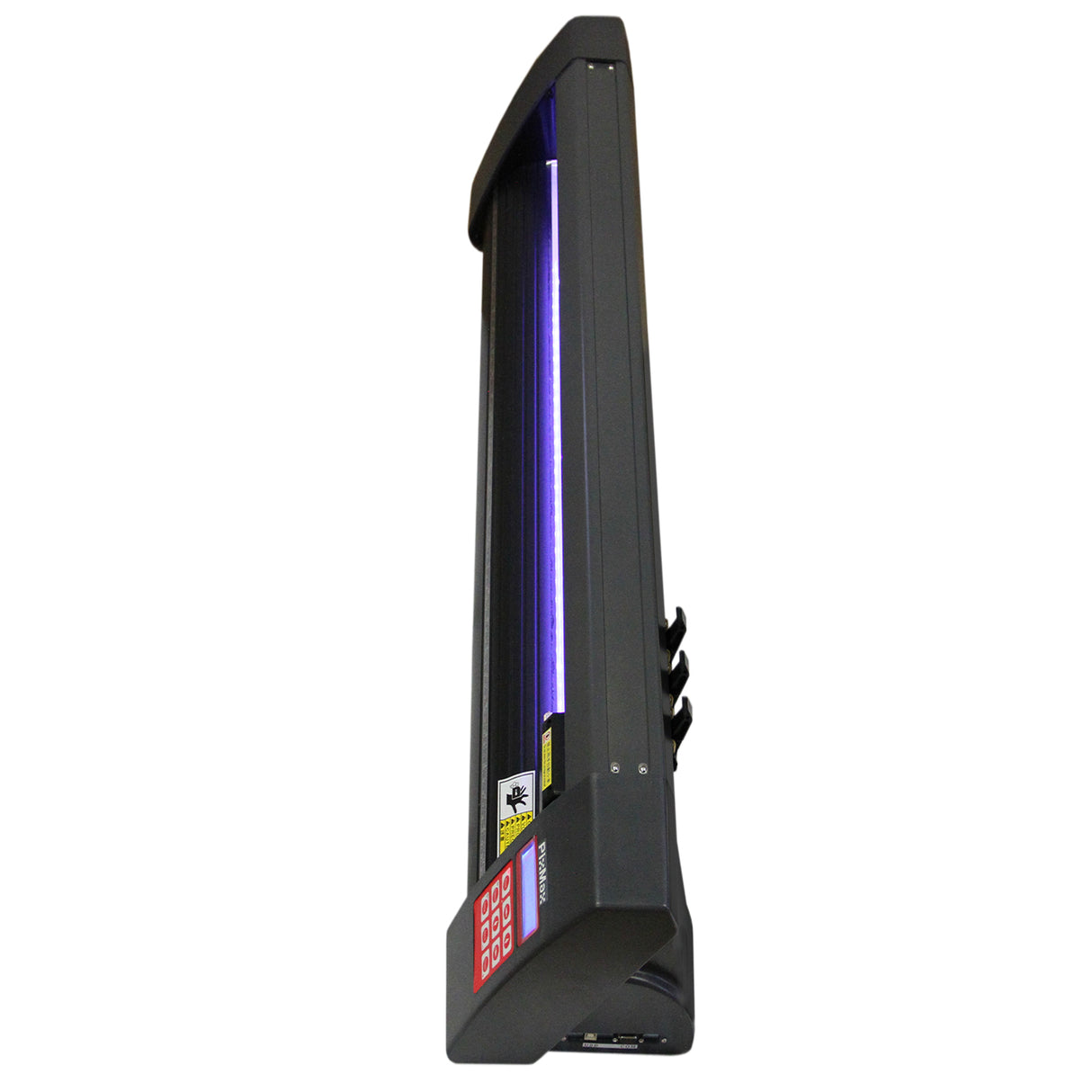 Vinylsnijder met LED-verlichting, 1350mm lang, strak ontwerp, zwarte behuizing, gebruiksvriendelijke knoppen en FlexiStarter software