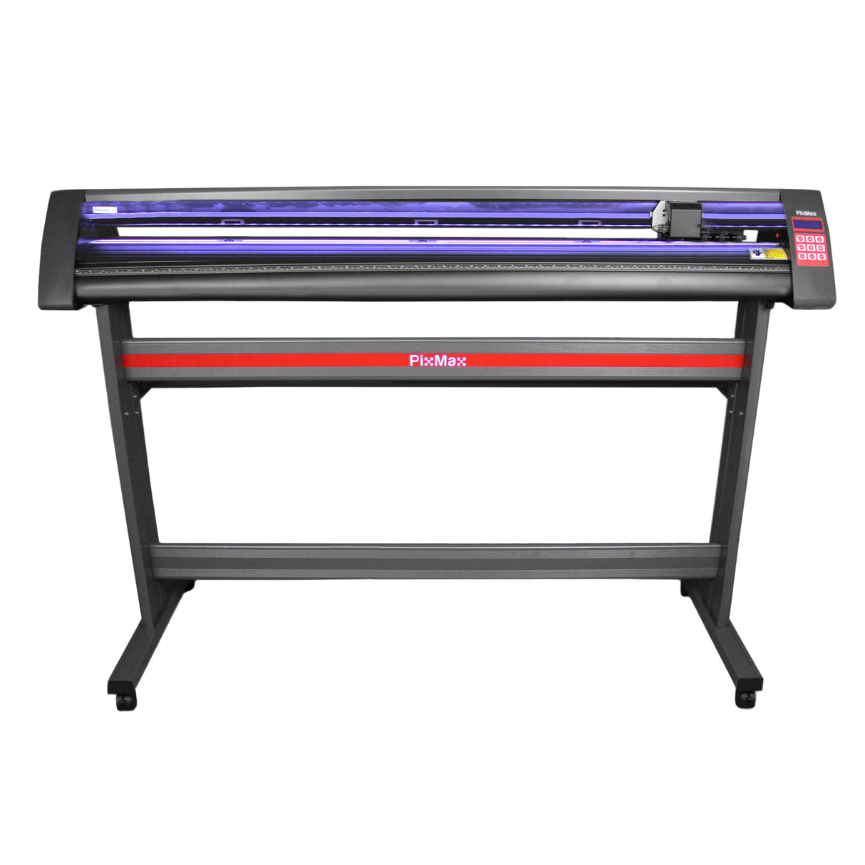 Vinylsnijder met LED-verlichting, 1350mm breed, zwart en grijs met rode accenten, stevig frame en gebruiksvriendelijke bedieningselementen