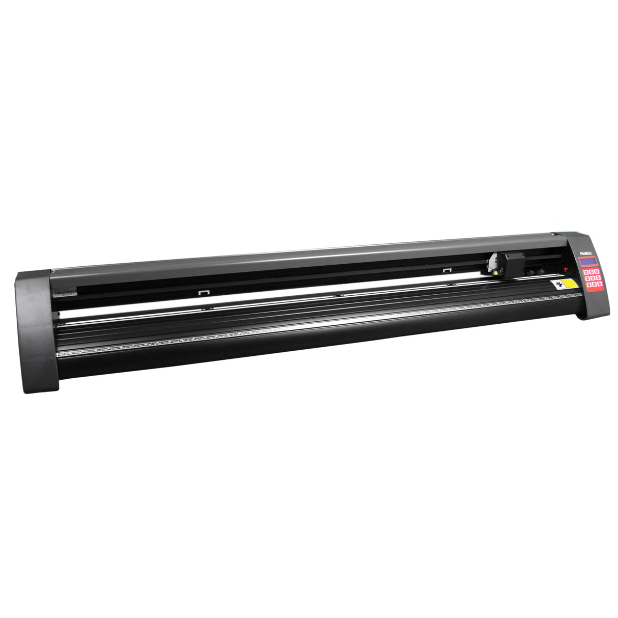 Zwarte vinylsnijder van 1350 mm met LED-verlichting en FlexiStarter software, ideaal voor nauwkeurige snijprojecten