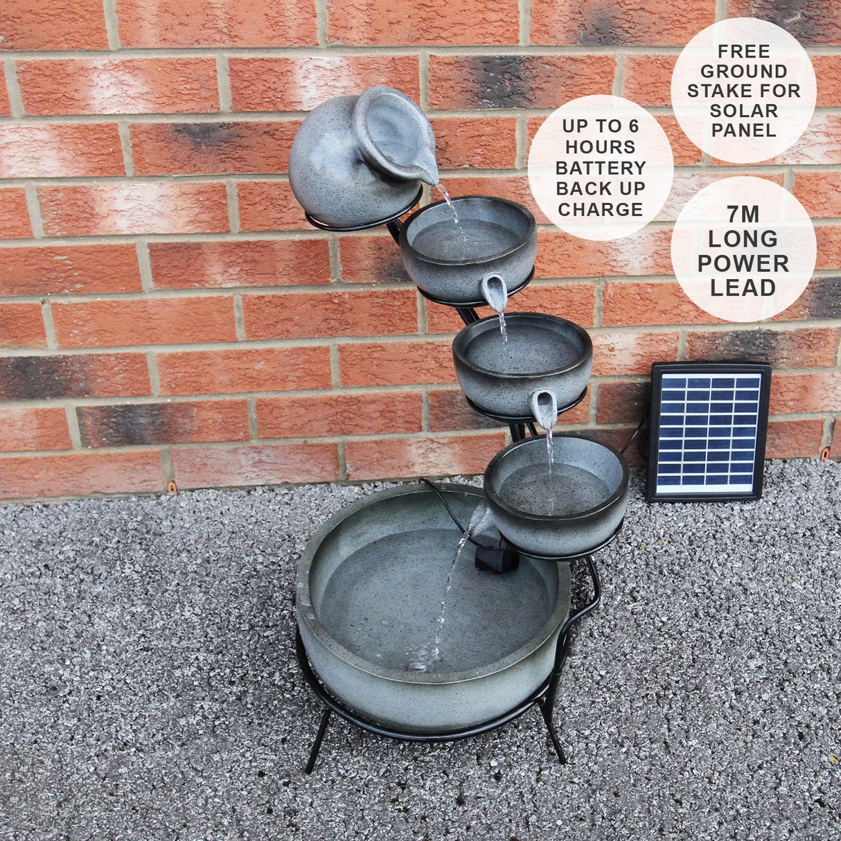 Tuinfontein - Zonne-energie - Grijs - 4 etages