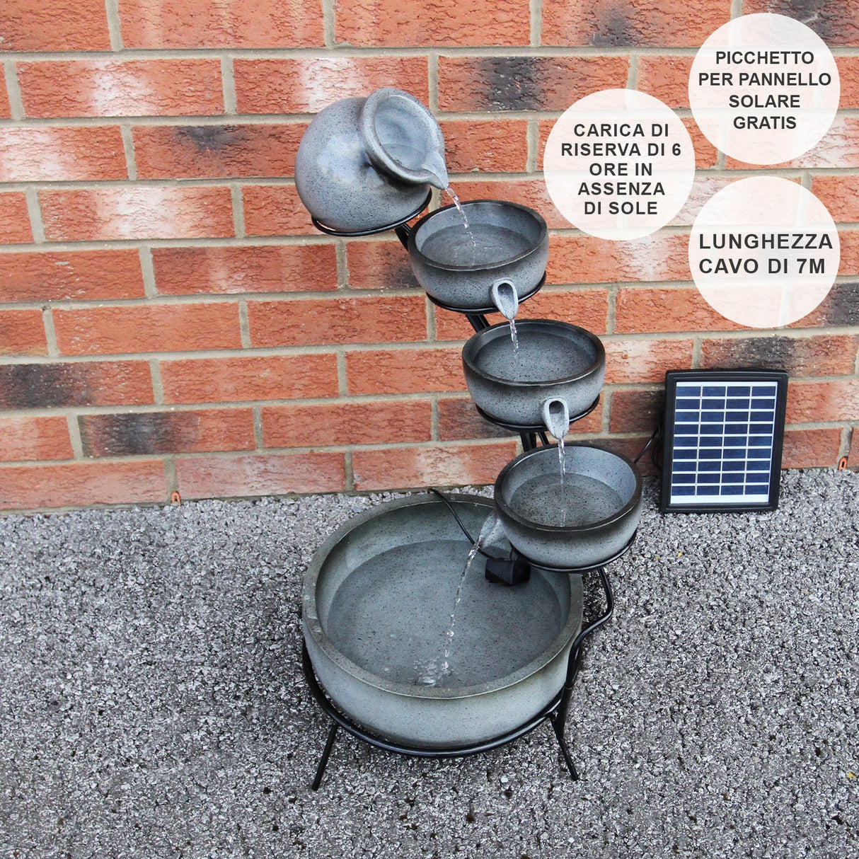 Tuinfontein - Zonne-energie - Grijs - 4 etages