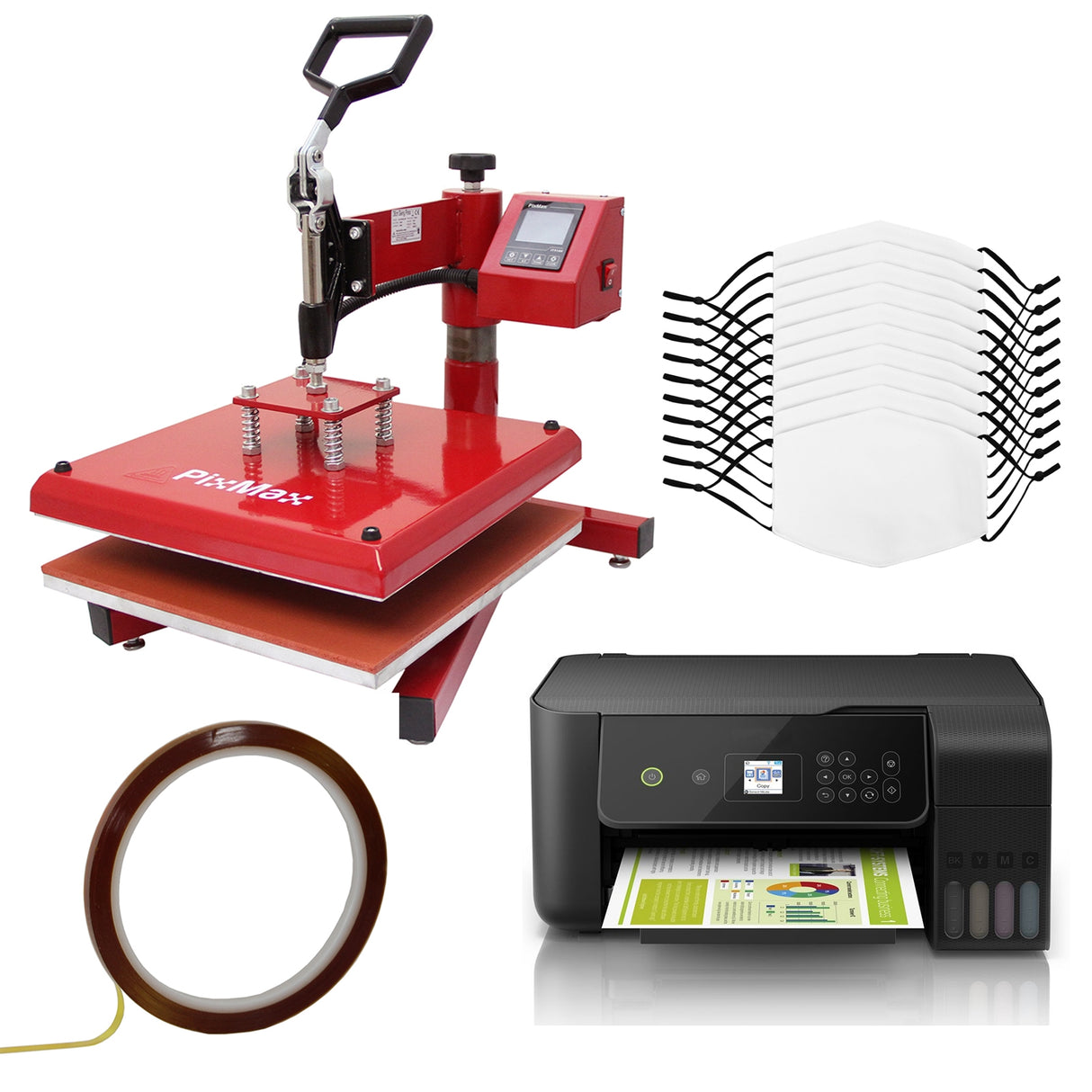Bundel: 10 Sublimatie Mondkapjes - Swing Hittepers - Printer eco tank