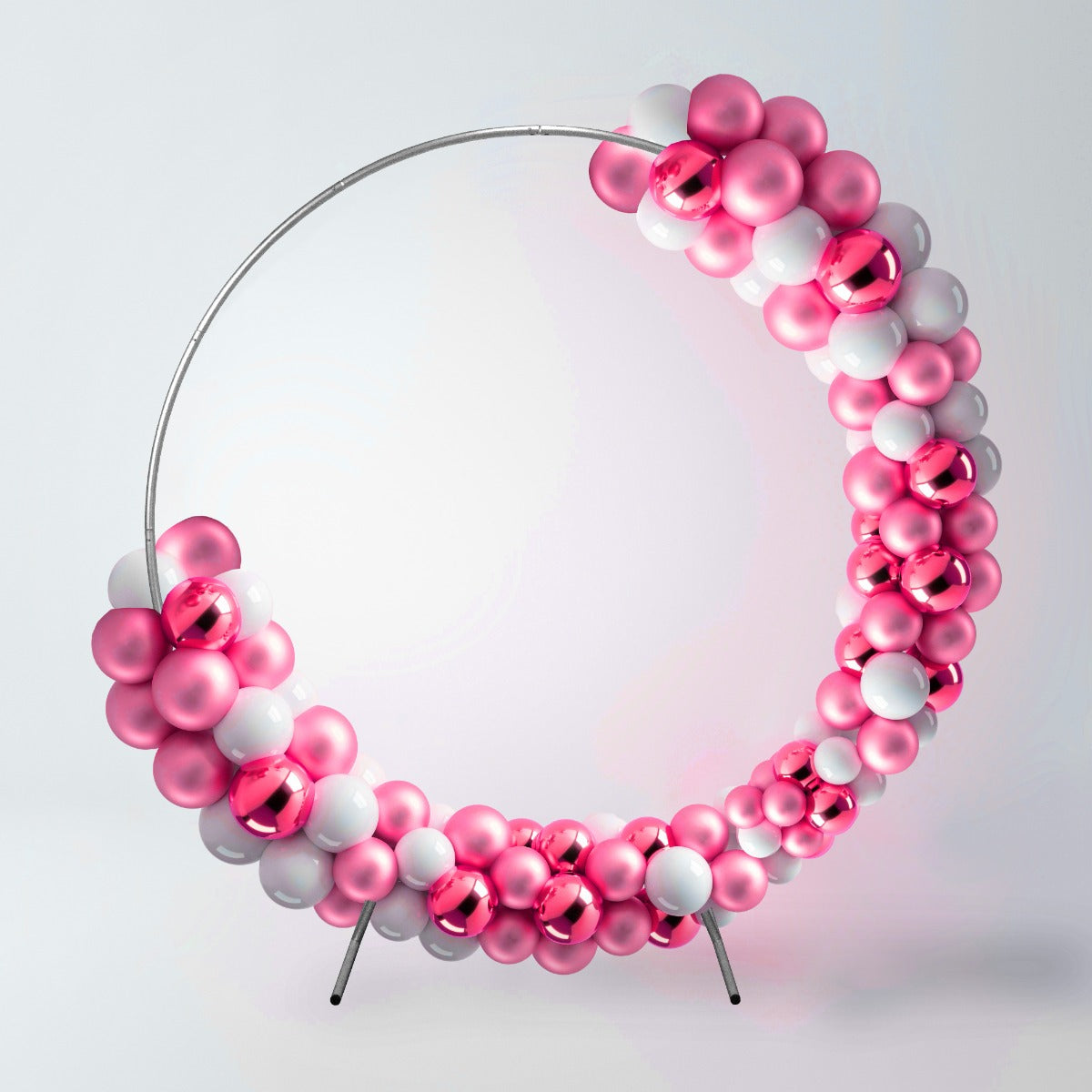 Backdrop Frame Bruiloft Cirkel - 200x56x210 cm - Zilver