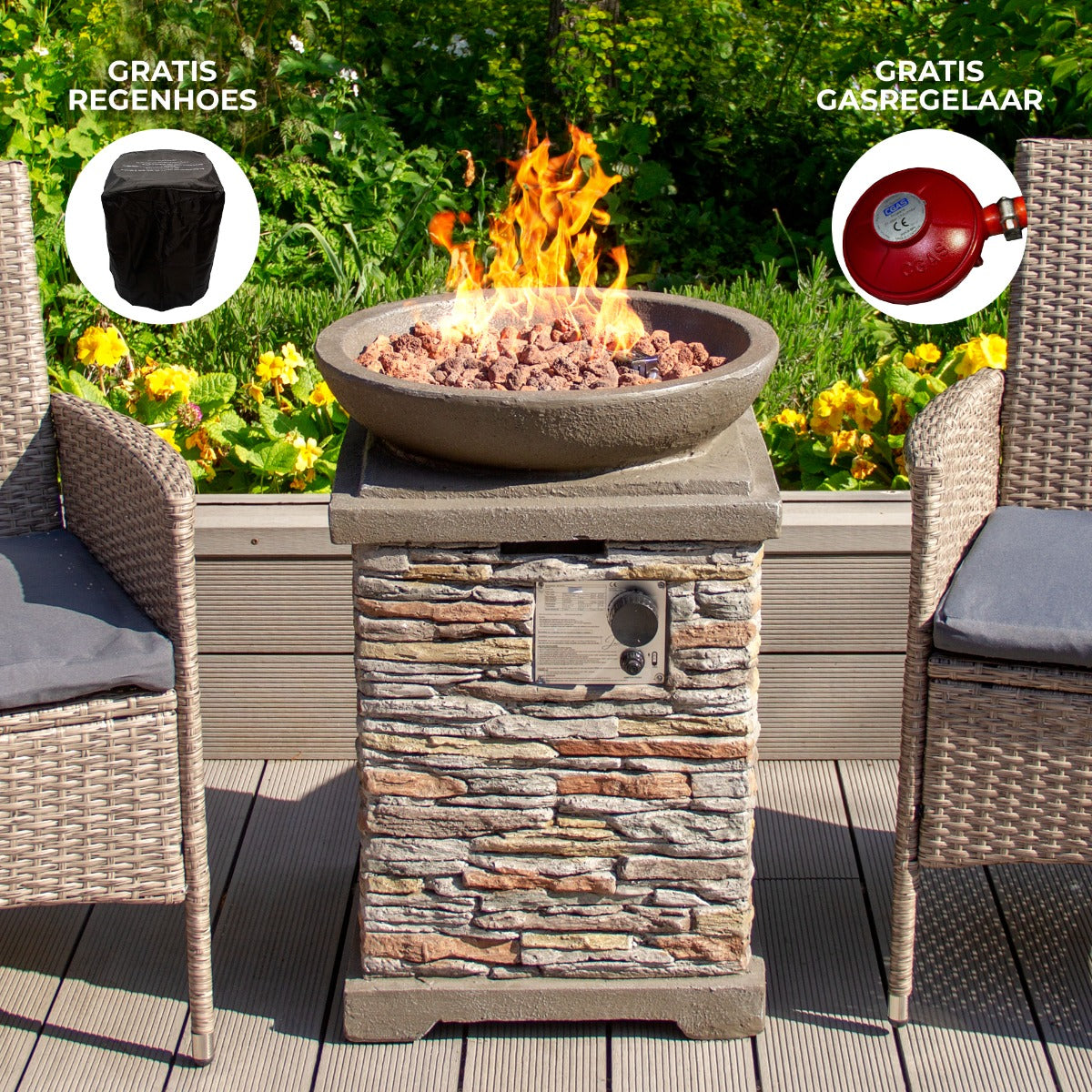 Gas Openhaard Buiten - Steen | MonsterShop